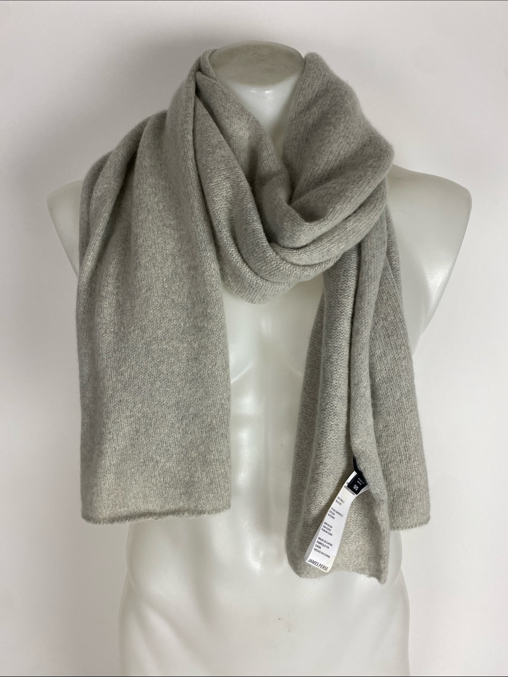 James Perse Heather Gray 100% Cashmere Scarf; One Size